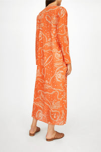 Robe longue Edward à motif - Terre