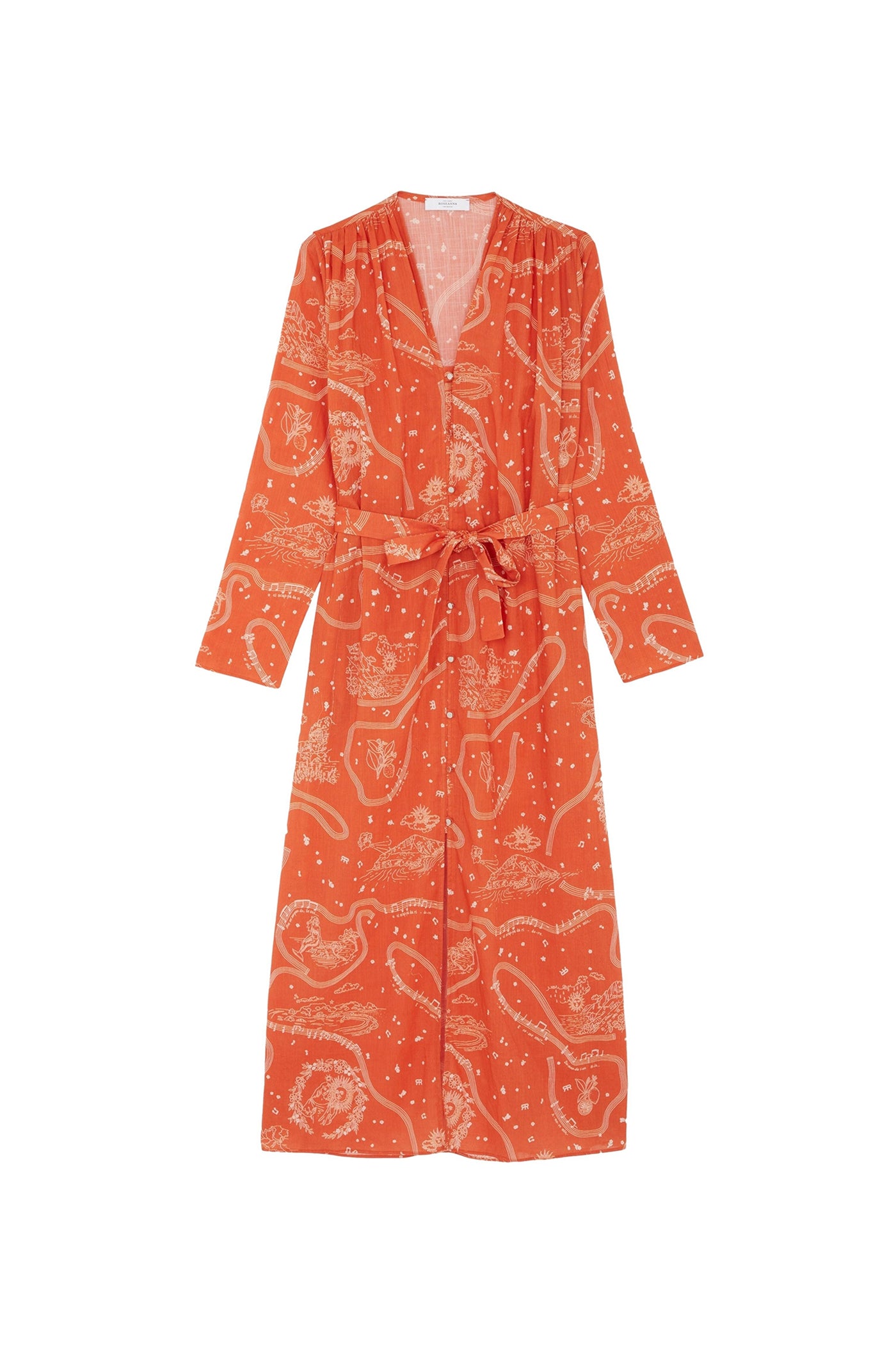 Robe longue Edward à motif - Terre