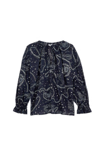 Blouse Ava à motif - Marine