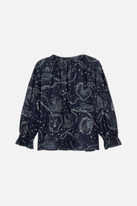 Blouse Ava à motif - Marine