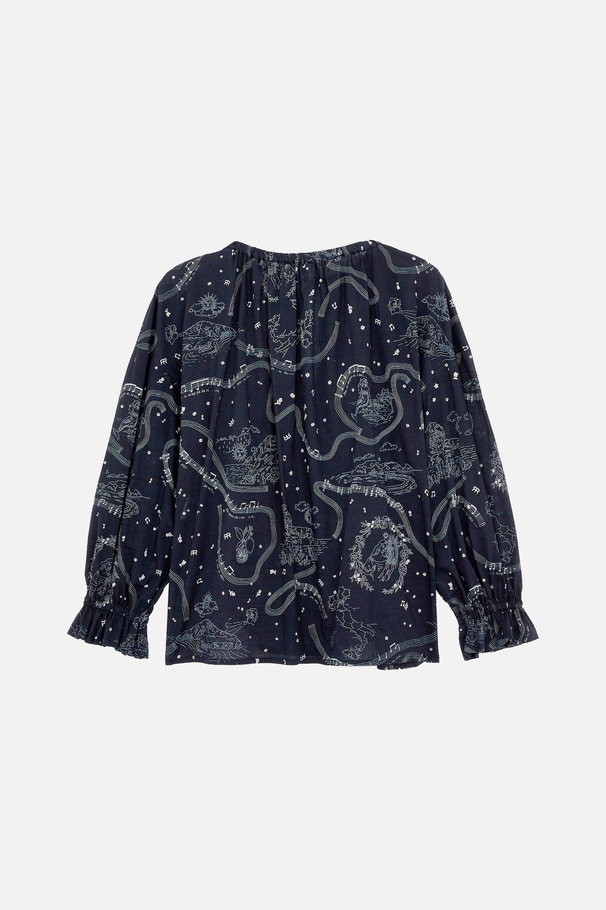 Blouse Ava à motif - Marine