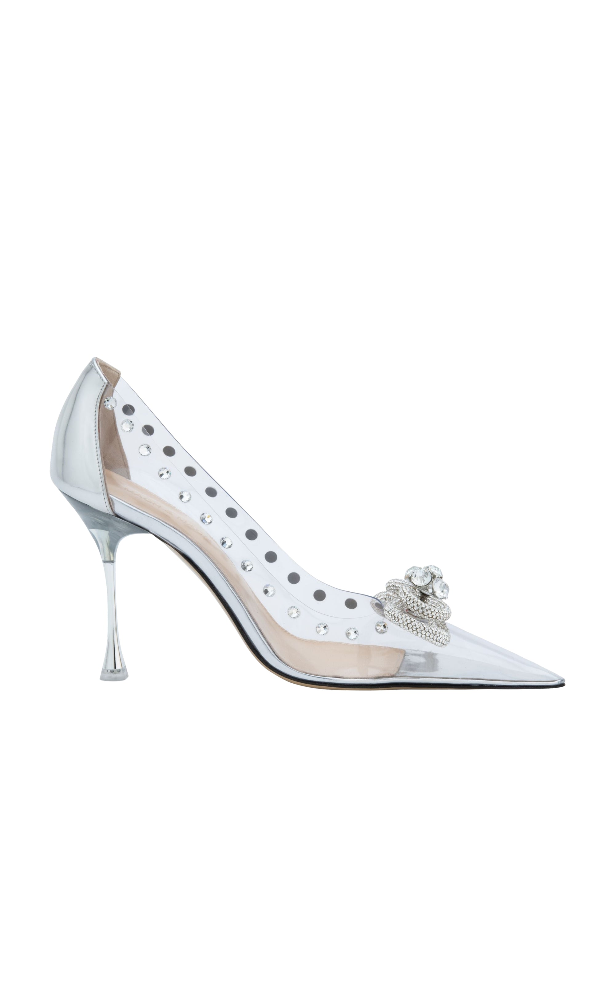 Double Bow 100 rhinestone pumps - Clear