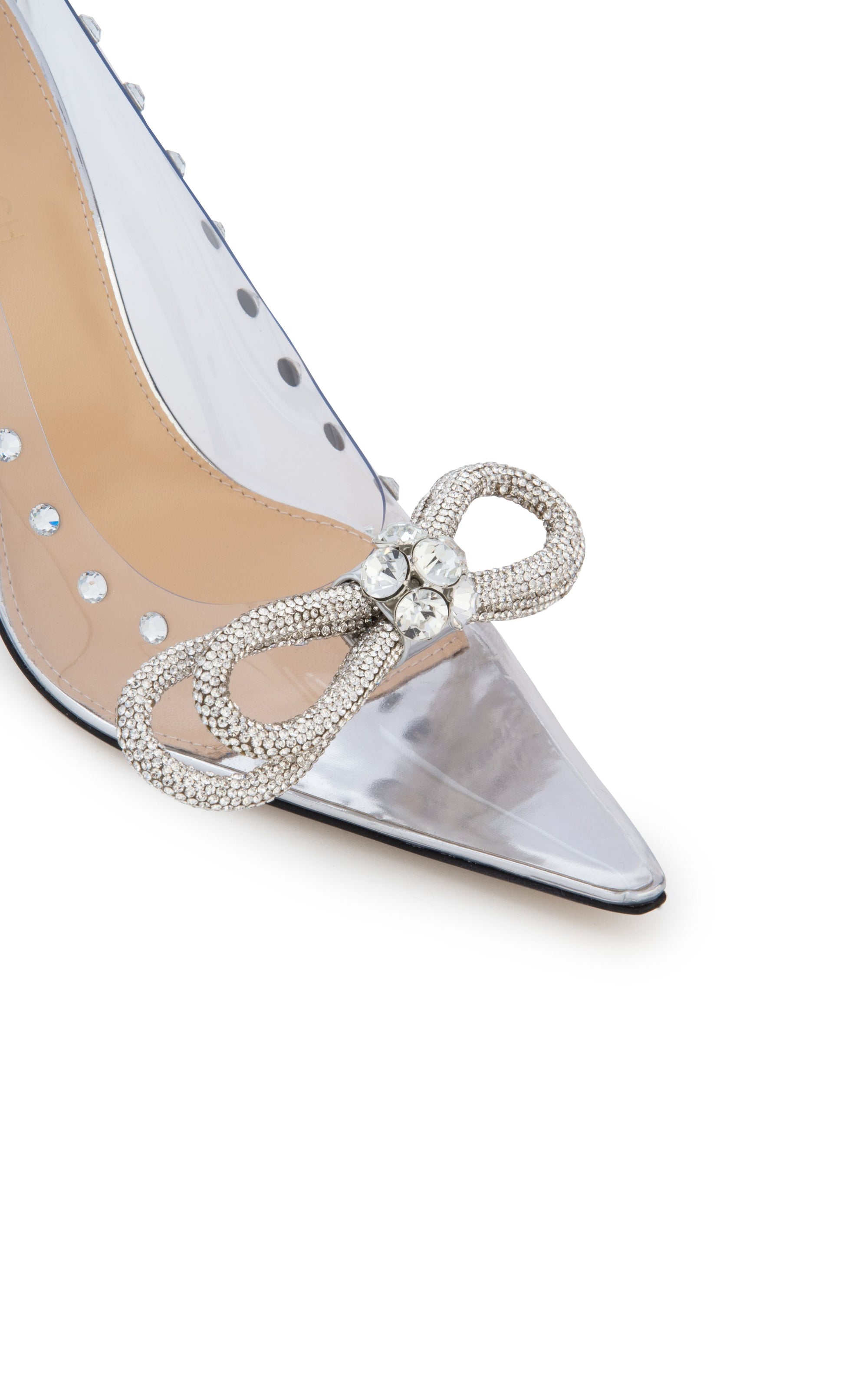 Double Bow 100 rhinestone pumps - Clear