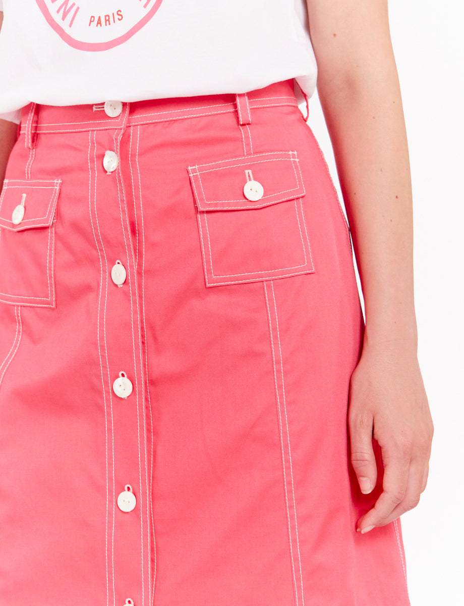 11qty RELIQUAT 75€ 0%  / Jupe trapèze Rachel - Pink