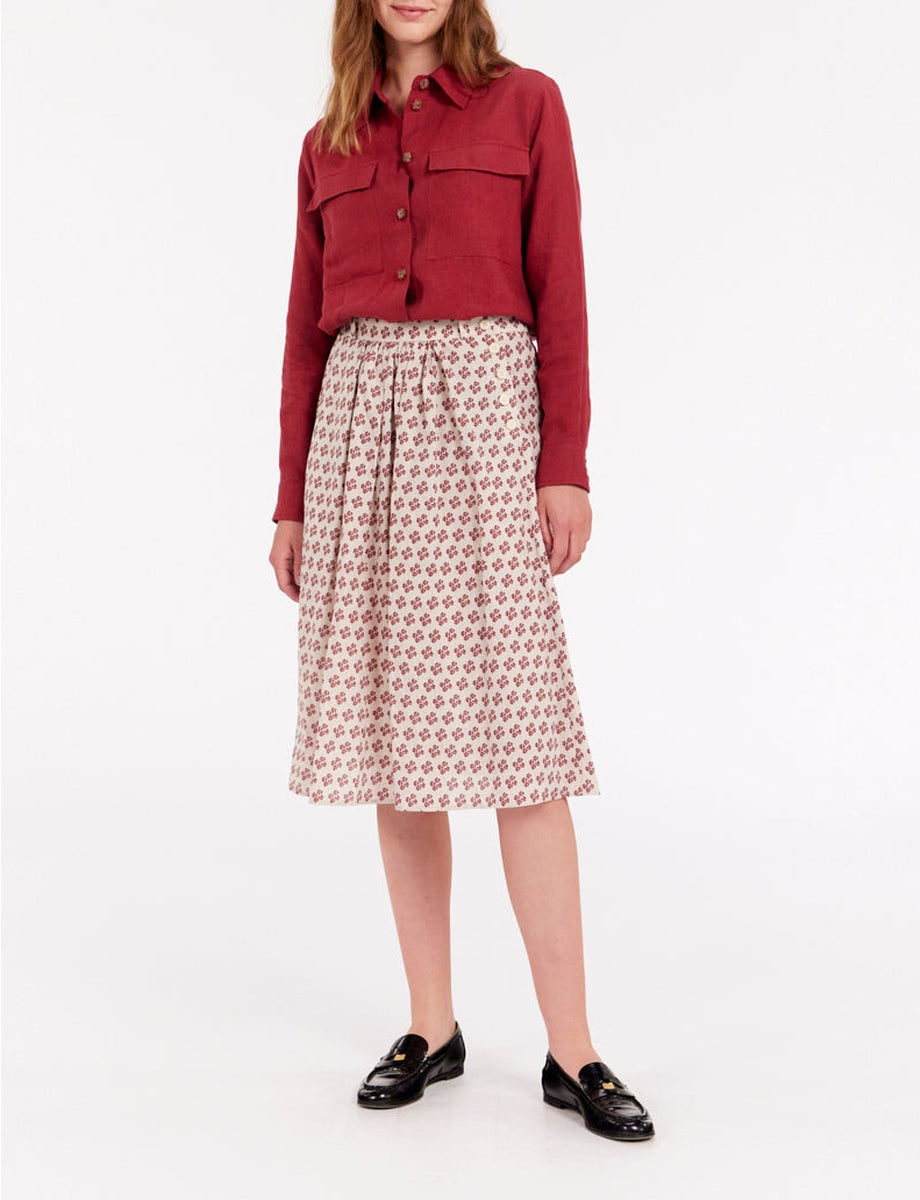 5qty RELIQUAT 90€ 20%  / Jupe ample Alix en lin - Indian Red