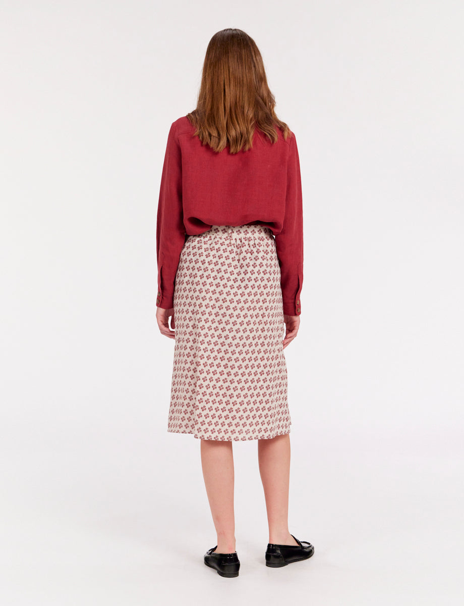 5qty RELIQUAT 90€ 20%  / Jupe ample Alix en lin - Indian Red