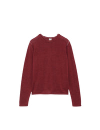 43qty RELIQUAT 75€ 1,8%  / Pull col rond Angelina en lin - Raspberry