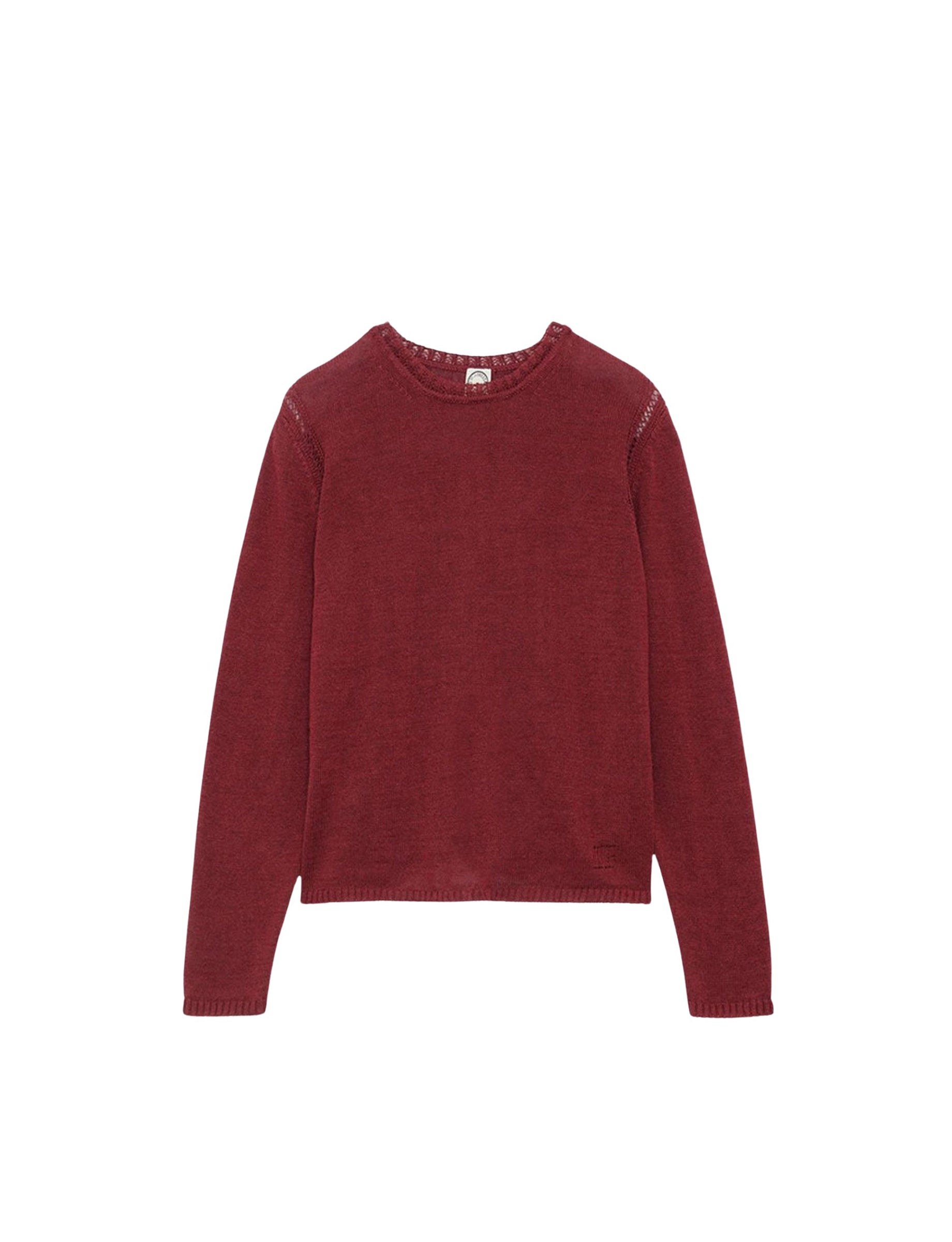 43qty RELIQUAT 75€ 1,8%  / Pull col rond Angelina en lin - Raspberry
