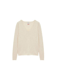 10qty RELIQUAT 90€ 38,9%  / Pull col V Morgane en laine et cachemire - Beige