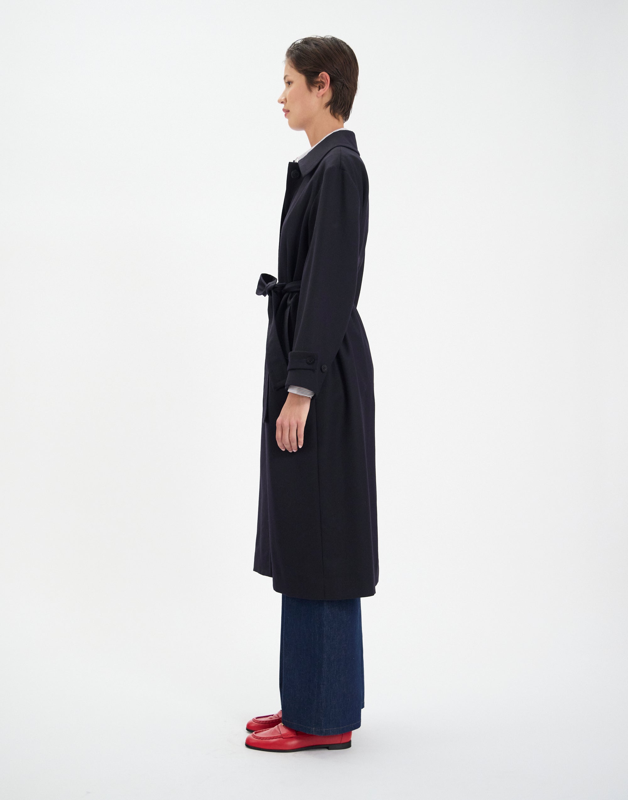 28qty NEW  / Manteau Esme en laine -  Blue Dark