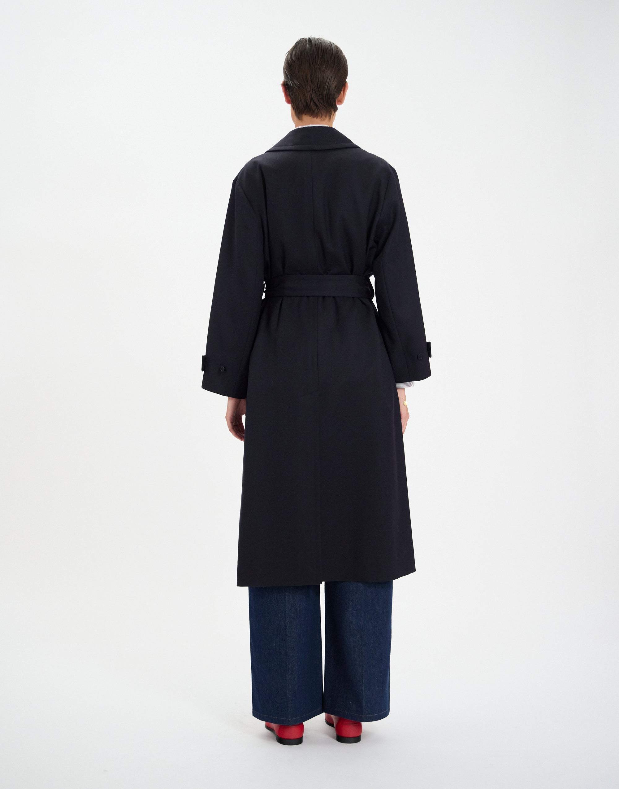 28qty NEW  / Manteau Esme en laine -  Blue Dark