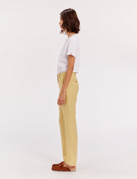 6qty RELIQUAT 75€ 0%  / Pantalon droit Francisco en lin - Straw