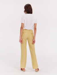 6qty RELIQUAT 75€ 0%  / Pantalon droit Francisco en lin - Straw