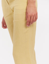 6qty RELIQUAT 75€ 0%  / Pantalon droit Francisco en lin - Straw