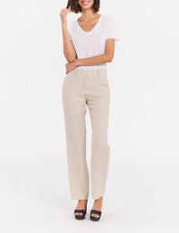 1qty RELIQUAT 75€ 100%  / Pantalon droit Francisco en lin - Sand