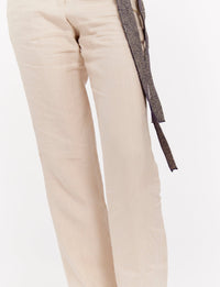 1qty RELIQUAT 75€ 100%  / Pantalon droit Francisco en lin - Sand
