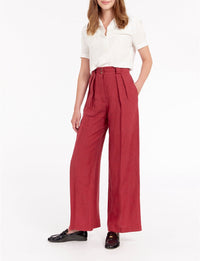 1qty RELIQUAT 75€ 50%  / Pantalon ample Marlène en lin - Raspberry