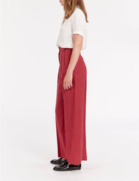1qty RELIQUAT 75€ 50%  / Pantalon ample Marlène en lin - Raspberry