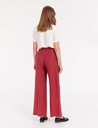1qty RELIQUAT 75€ 50%  / Pantalon ample Marlène en lin - Raspberry
