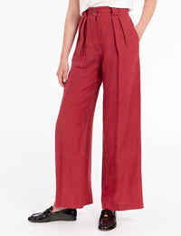 1qty RELIQUAT 75€ 50%  / Pantalon ample Marlène en lin - Raspberry