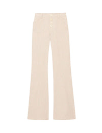2qty RELIQUAT 75€ 0%  / Pantalon flare Charlotte - Ecru Peach