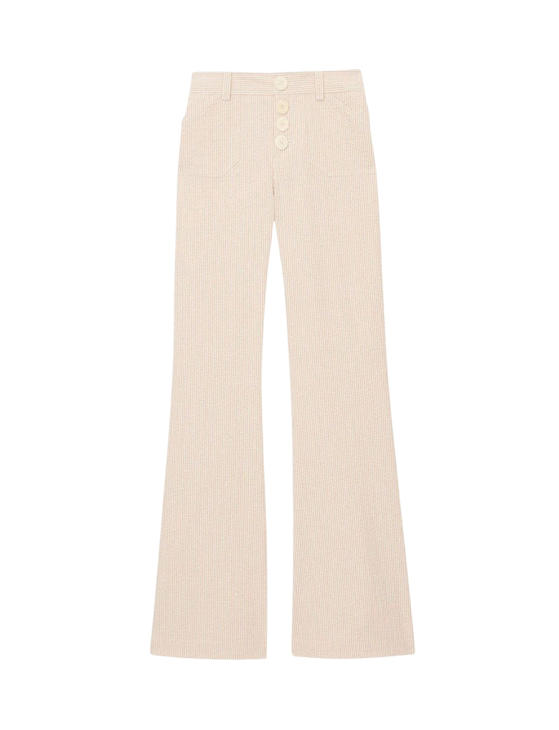 2qty RELIQUAT 75€ 0%  / Pantalon flare Charlotte - Ecru Peach