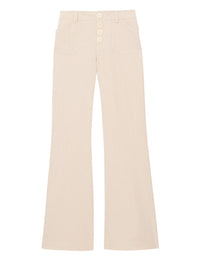 2qty RELIQUAT 75€ 0%  / Pantalon flare Charlotte - Ecru Peach