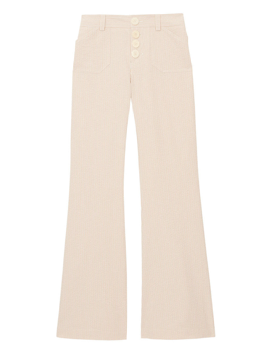 2qty RELIQUAT 75€ 0%  / Pantalon flare Charlotte - Ecru Peach