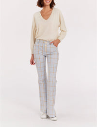 3qty RELIQUAT 75€ 0%  / Pantalon flare Charlotte - Blue Orange