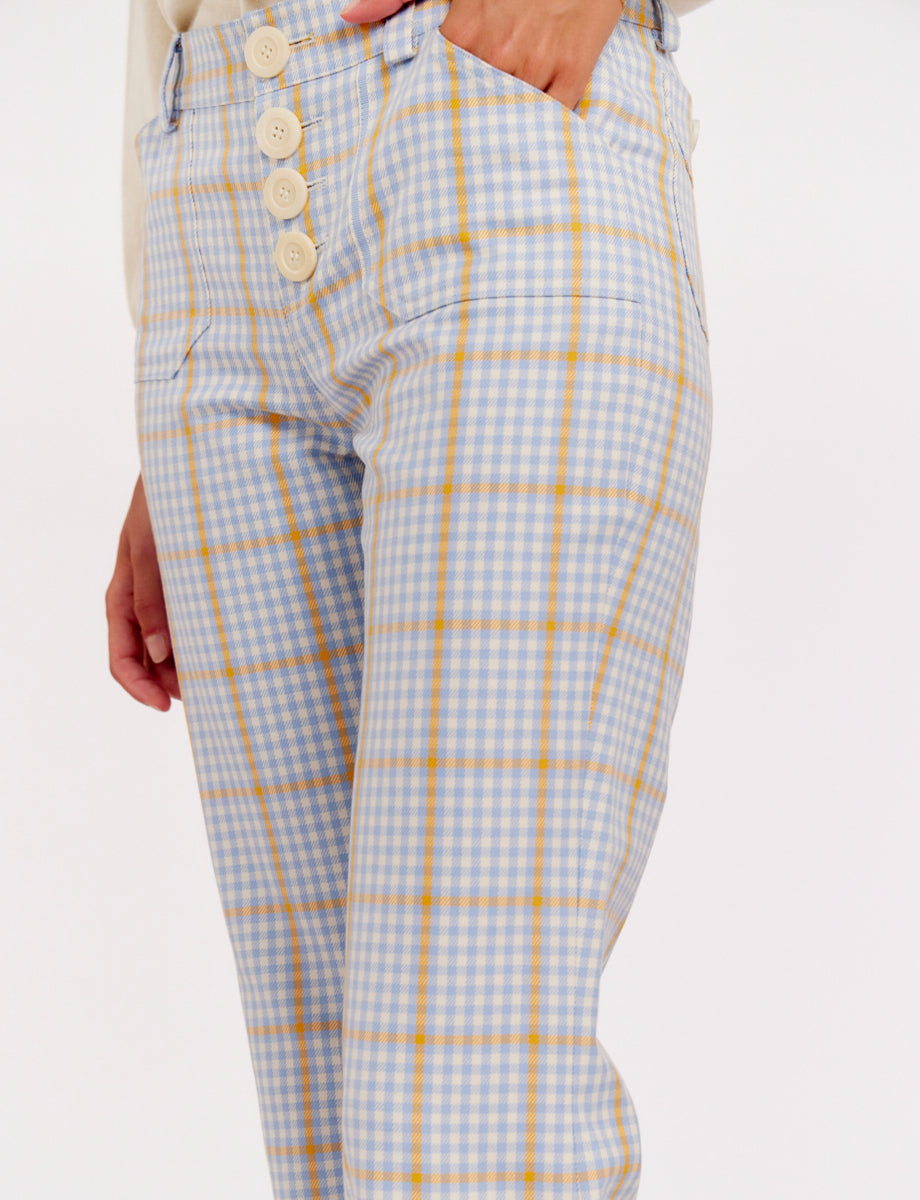 3qty RELIQUAT 75€ 0%  / Pantalon flare Charlotte - Blue Orange