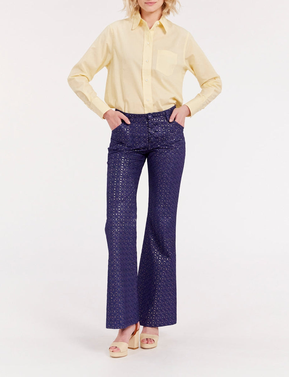 4qty RELIQUAT 90€ 12,5%  / Pantalon flare Charlotte - Blue Navy