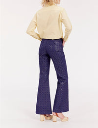 4qty RELIQUAT 90€ 12,5%  / Pantalon flare Charlotte - Blue Navy