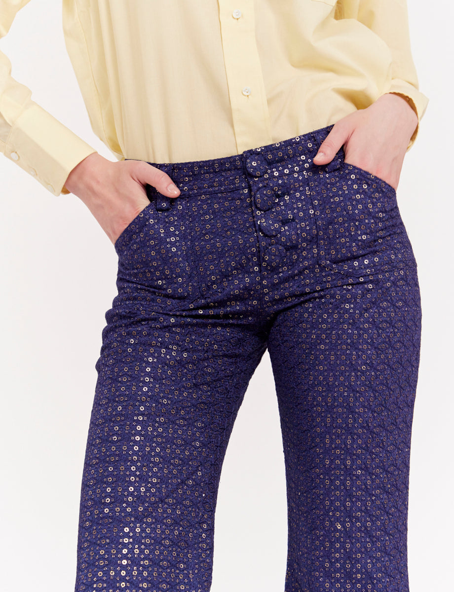4qty RELIQUAT 90€ 12,5%  / Pantalon flare Charlotte - Blue Navy