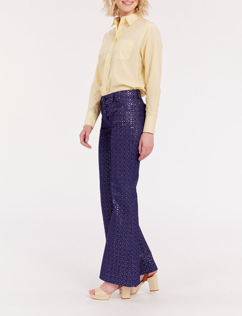 4qty RELIQUAT 90€ 12,5%  / Pantalon flare Charlotte - Blue Navy