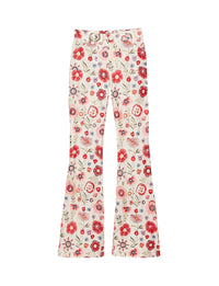 1qty RELIQUAT 90€ 100%  / Pantalon flare Charlotte - Ecru Multicolor