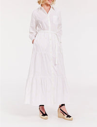 26qty RELIQUAT 150€ 3,7%  / Robe longue Lena évasée - White