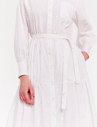 26qty RELIQUAT 150€ 3,7%  / Robe longue Lena évasée - White