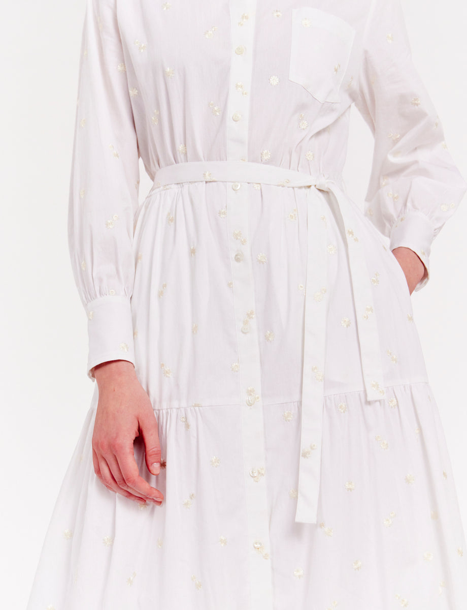 26qty RELIQUAT 150€ 3,7%  / Robe longue Lena évasée - White
