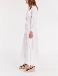 26qty RELIQUAT 150€ 3,7%  / Robe longue Lena évasée - White