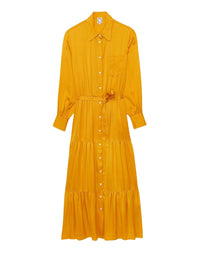 6qty RELIQUAT 120€ 12,5%  / Robe longue Lena évasée - Ocre