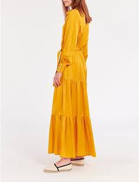 6qty RELIQUAT 120€ 12,5%  / Robe longue Lena évasée - Ocre