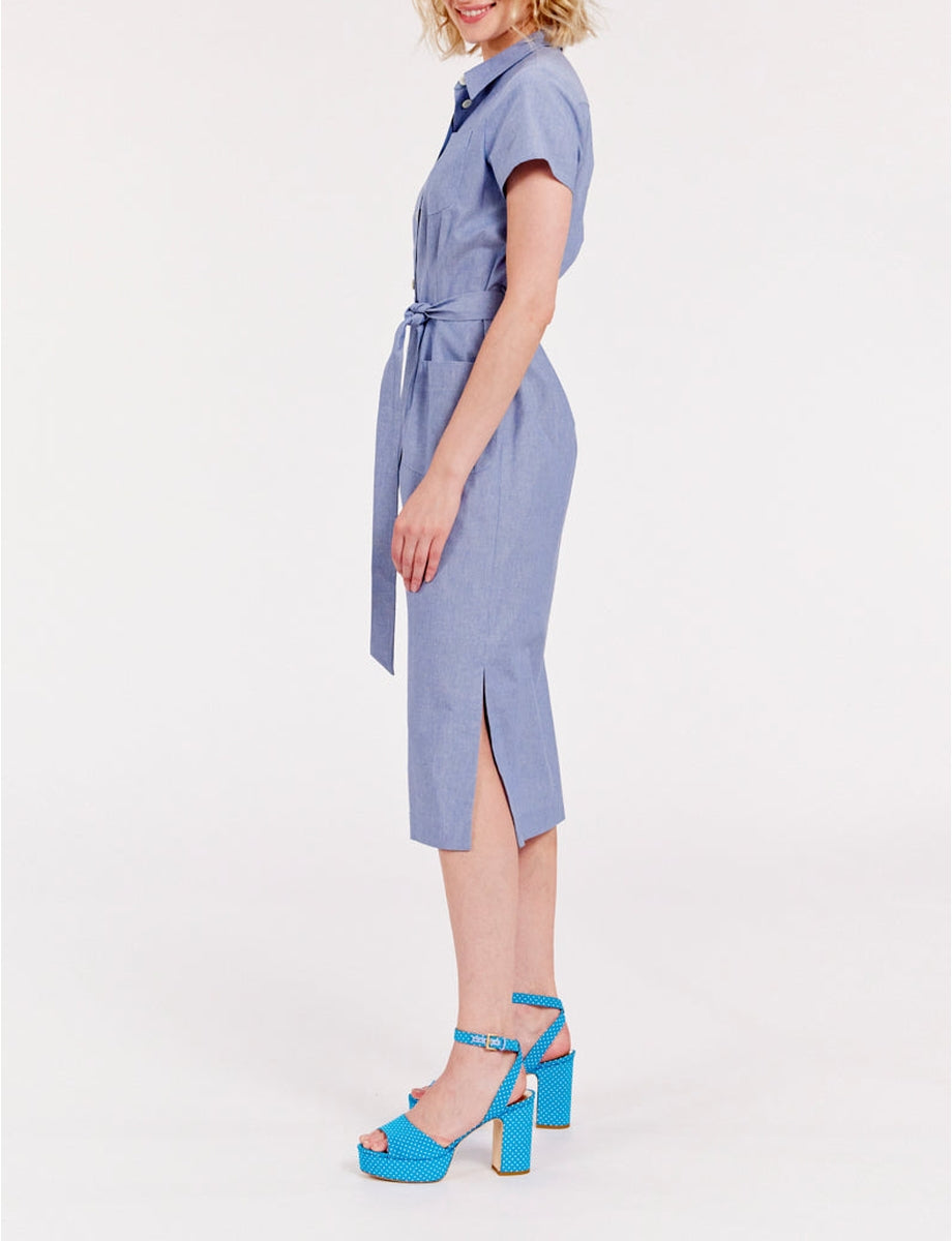 2qty RELIQUAT 90€ 0%  / Robe chemise Ethel - Grey Blue