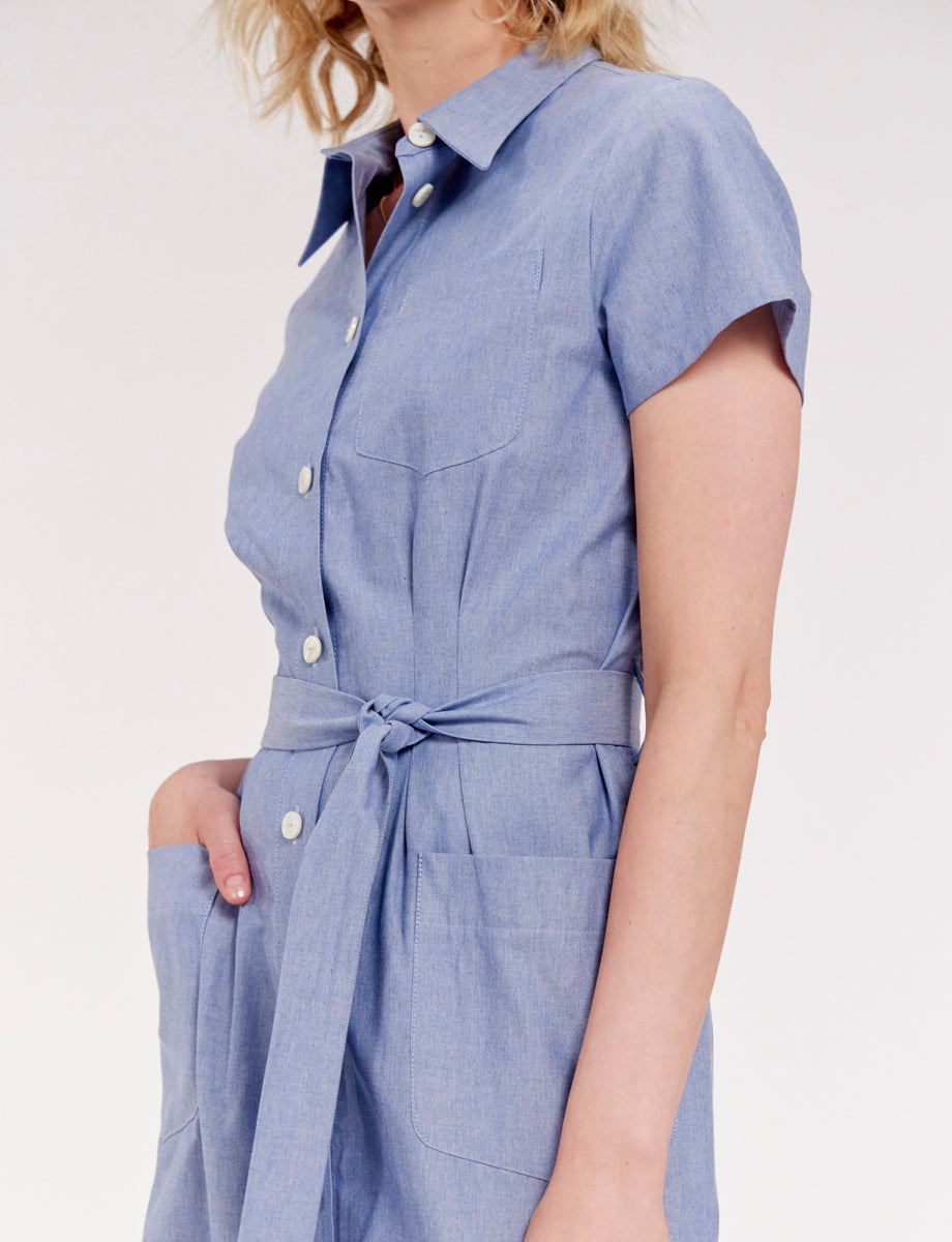 2qty RELIQUAT 90€ 0%  / Robe chemise Ethel - Grey Blue