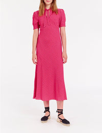 6qty RELIQUAT 90€ 20%  / Robe mi-longue Cerise - Menton Pink