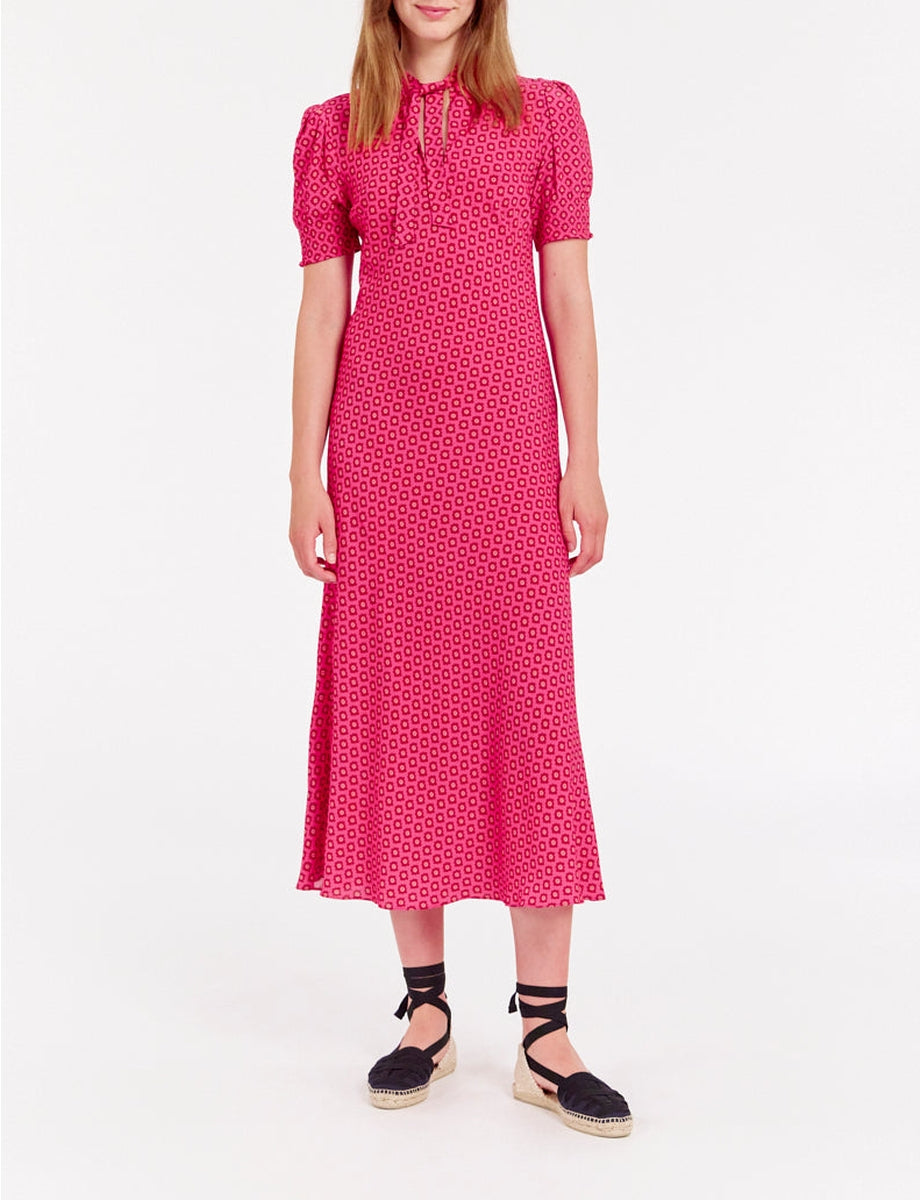 6qty RELIQUAT 90€ 20%  / Robe mi-longue Cerise - Menton Pink