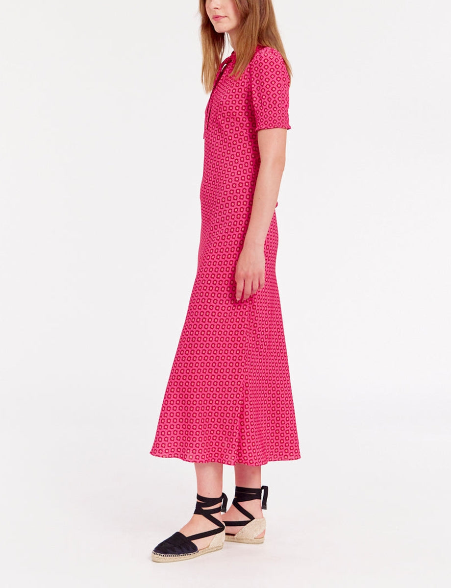 6qty RELIQUAT 90€ 20%  / Robe mi-longue Cerise - Menton Pink