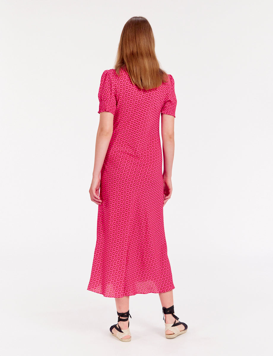 6qty RELIQUAT 90€ 20%  / Robe mi-longue Cerise - Menton Pink