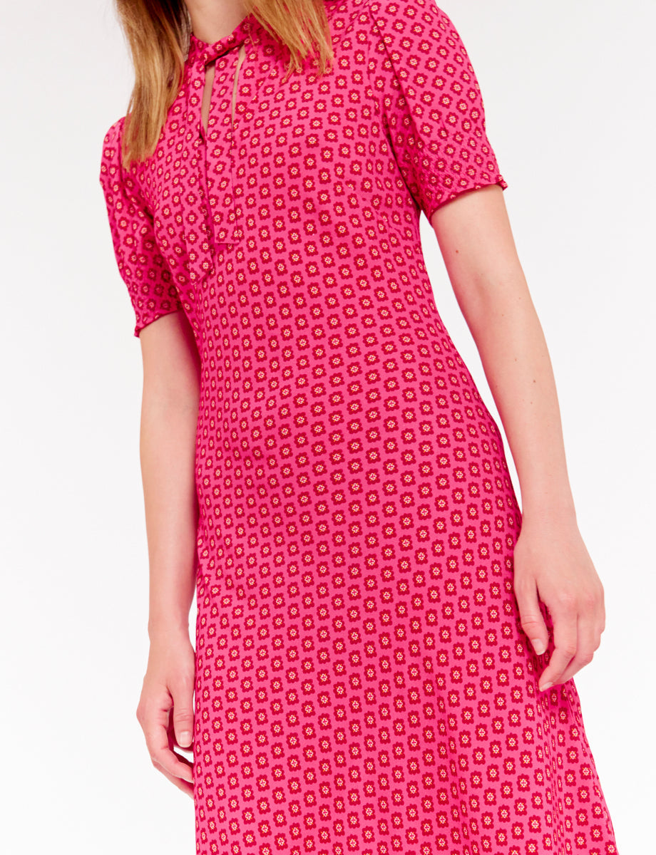 6qty RELIQUAT 90€ 20%  / Robe mi-longue Cerise - Menton Pink