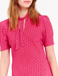 6qty RELIQUAT 90€ 20%  / Robe mi-longue Cerise - Menton Pink