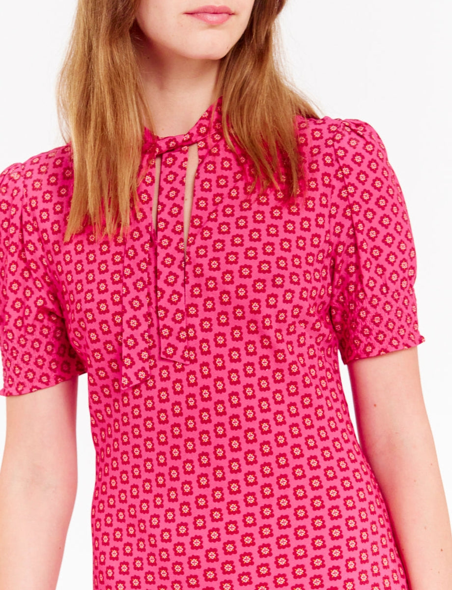 6qty RELIQUAT 90€ 20%  / Robe mi-longue Cerise - Menton Pink